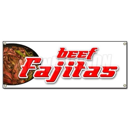 Signmission BEEF FAJITAS BANNER SIGN chicken steak mexican tex-mex food tortillas salsa B-Beef Fajitas